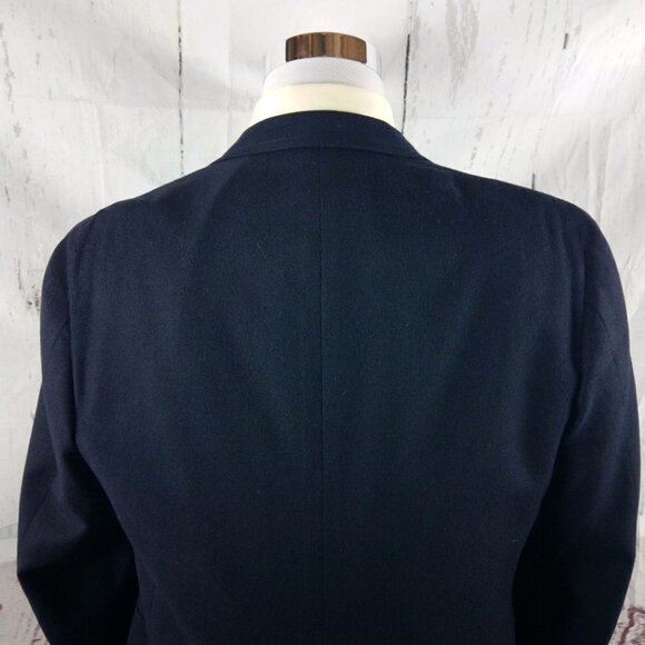 Jos A Bank Clothiers Red Label 44L Wool 2 Gold Button Blue Blazer Sport Coat - Picture 7 of 13